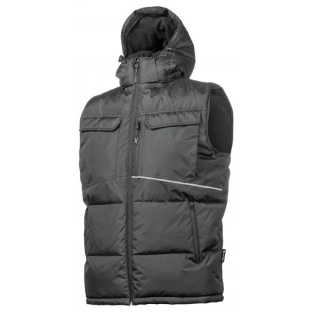 Soojustatud vest kapuutsiga must BORGER