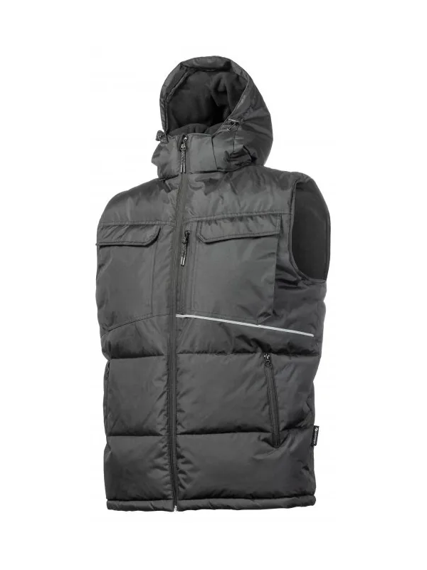 Soojustatud vest kapuutsiga must BORGER