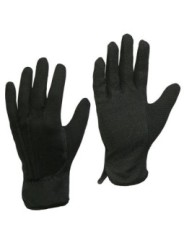 Рабочие перчатки трикотажные, черные. ПВХ точечное покрытие на ладонной части.