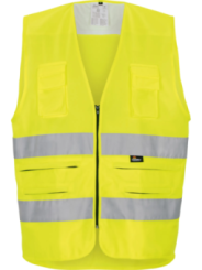 Signaalvest lukkuga kollane