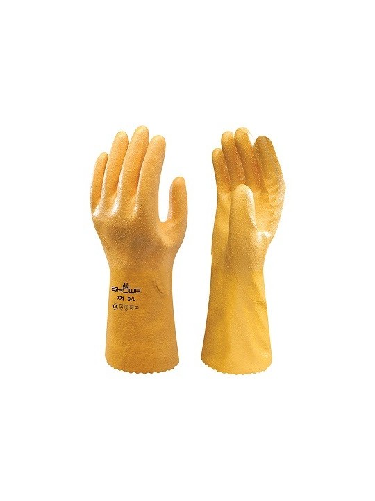 Рабочие перчатки SHOWA на хлопчатобумажной трикотажной основе с полным нитриловым покрытием, 30-32см