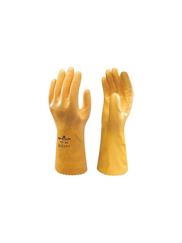 Рабочие перчатки SHOWA на хлопчатобумажной трикотажной основе с полным нитриловым покрытием, 30-32см