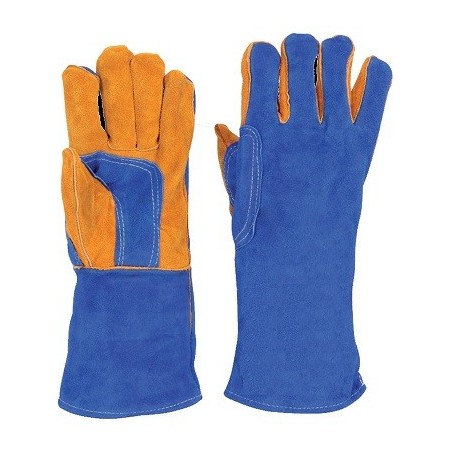 Рабочие перчатки сварочные кожаные (кожевенный спилок) , KEVLAR®, с двойным кожаным наладонником , н