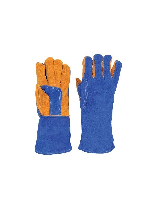 Рабочие перчатки сварочные кожаные (кожевенный спилок) , KEVLAR®, с двойным кожаным наладонником , н