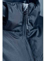 Isoleeritud kapuutsiga tumesinine jakk LEON