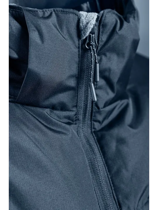 Isoleeritud kapuutsiga tumesinine jakk LEON