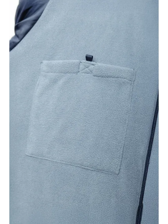 Isoleeritud kapuutsiga tumesinine jakk LEON