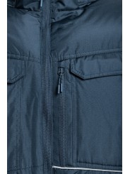 Isoleeritud kapuutsiga tumesinine jakk LEON