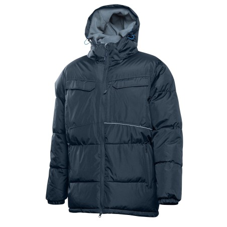 Isoleeritud kapuutsiga tumesinine jakk LEON