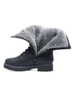 ЖЕНСКИЕ САПОГИ ИЗ НУБУКА С ПОДКЛАДКОЙ ИЗ НАСТОЯЩЕЙ ЯГНЯТЬЕЙ КОЖИ