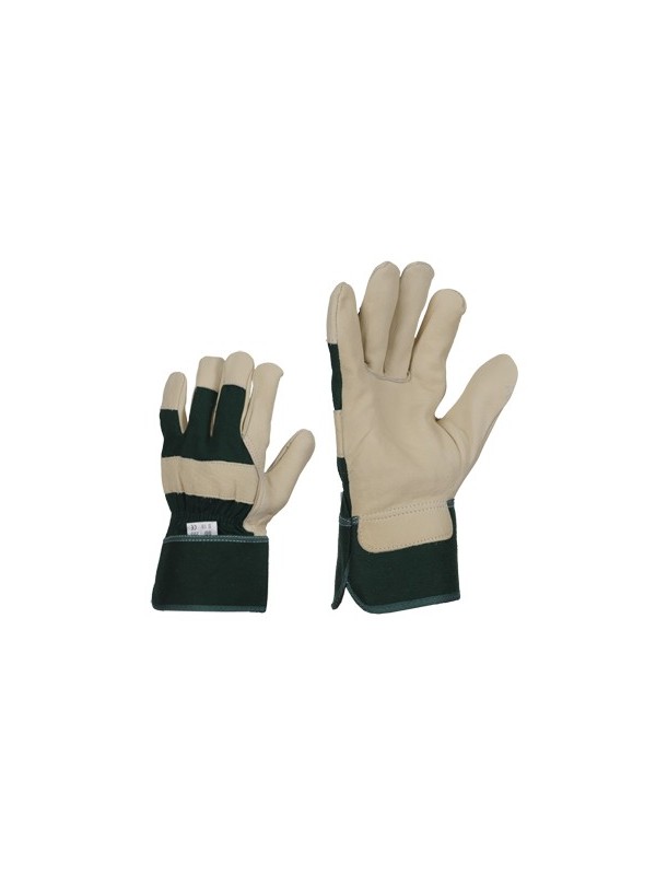 Кожаные pабочие перчатки, гладкие (кожа буйвола / ткань) на полуподкладке
