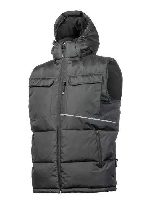 Жилет утепленный с капюшоном черный BORGER