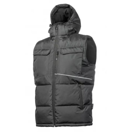 Жилет утепленный с капюшоном черный BORGER