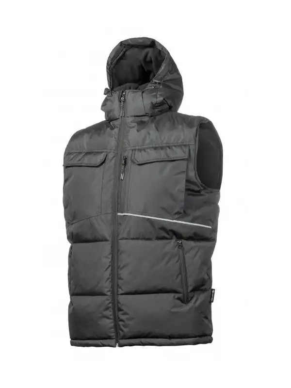 Жилет утепленный с капюшоном черный BORGER