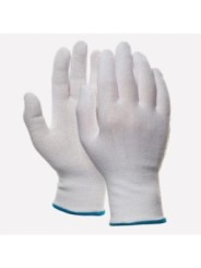Вязанные перчатки с микроточками ПВХ БЕЛЫЙ