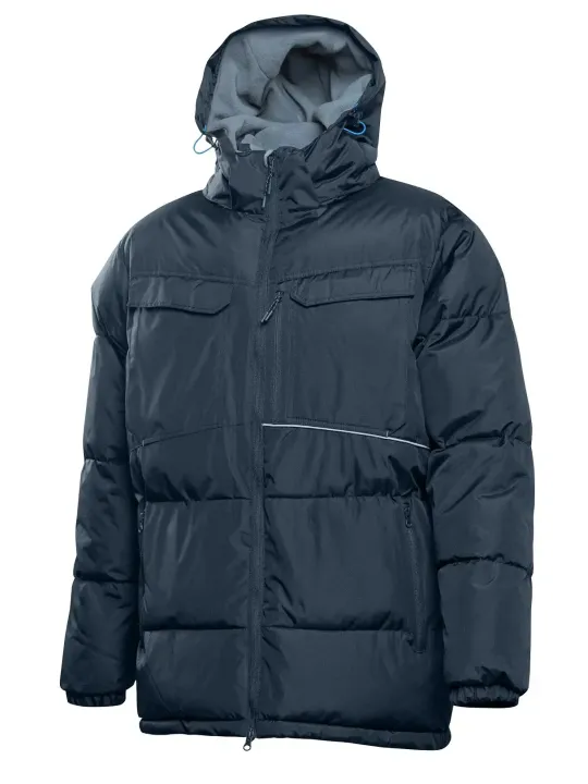 Утепленная куртка LEON с капюшоном темно-синего цвета