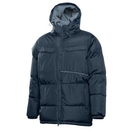 Утепленная куртка LEON с капюшоном темно-синего цвета