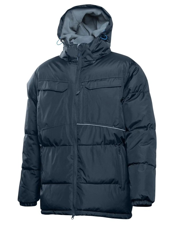 Утепленная куртка LEON с капюшоном темно-синего цвета