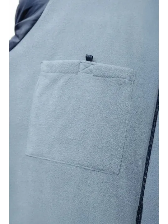 Утепленная куртка LEON с капюшоном темно-синего цвета