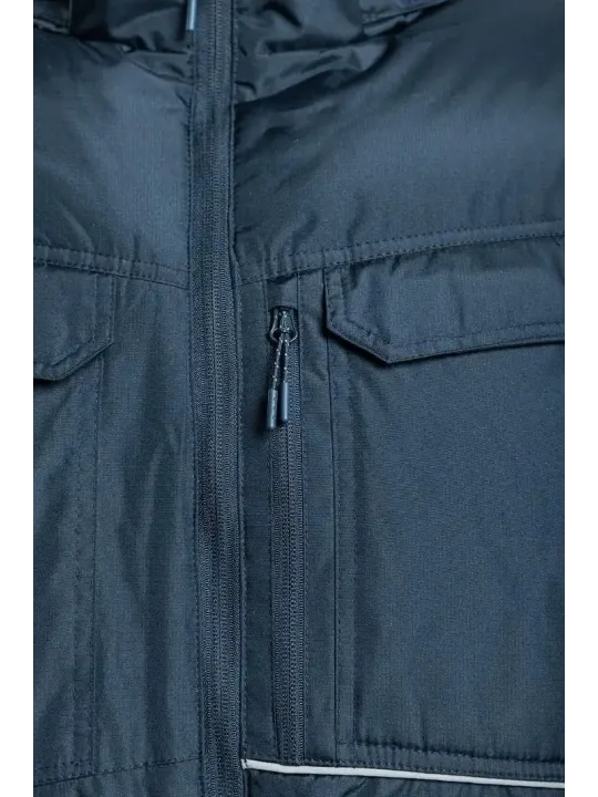 Утепленная куртка LEON с капюшоном темно-синего цвета