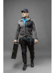 NISTER Толстовка рабочая серый меланж/синяя HOEGERT