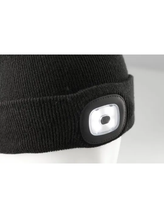 Шапка со светодиодным фонариком черная универсальный размер OTTO