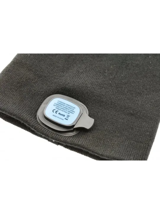 Шапка со светодиодным фонариком черная универсальный размер OTTO