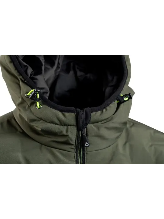 Утепленная куртка с капюшоном оливкового цвета PAUL