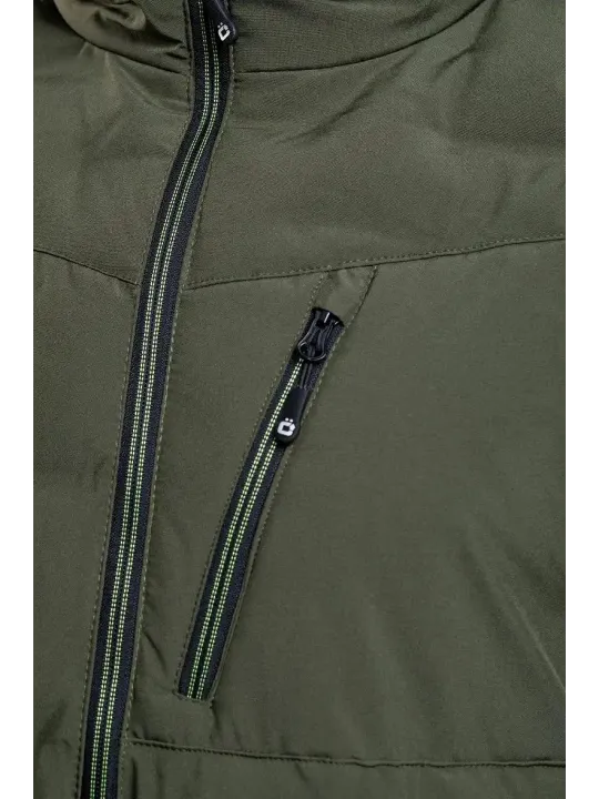 Утепленная куртка с капюшоном оливкового цвета PAUL