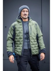 Утепленная куртка с капюшоном оливкового цвета PAUL