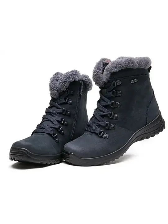 ЖЕНСКИЕ САПОГИ ИЗ НУБУКА С МЕХОВОЙ ПОДКЛАДКОЙ