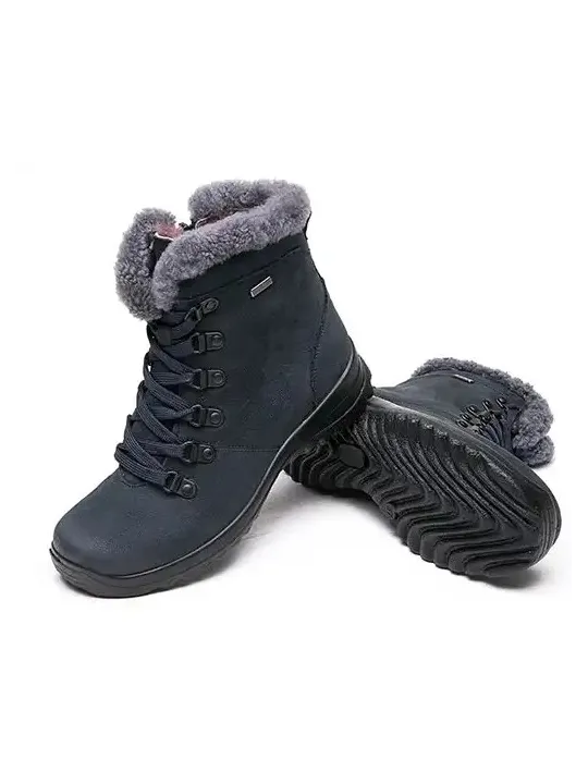 ЖЕНСКИЕ САПОГИ ИЗ НУБУКА С МЕХОВОЙ ПОДКЛАДКОЙ