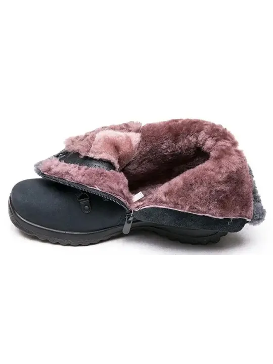 ЖЕНСКИЕ САПОГИ ИЗ НУБУКА С МЕХОВОЙ ПОДКЛАДКОЙ