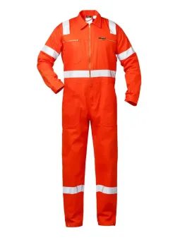 КОМБИНЕЗОН С ОТРАЖАЮЩИМИ ПОЛОСАМИ, ОРАНЖЕВЫЙ