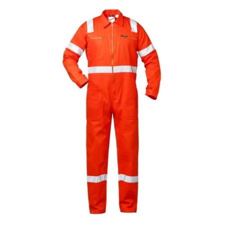 КОМБИНЕЗОН С ОТРАЖАЮЩИМИ ПОЛОСАМИ, ОРАНЖЕВЫЙ