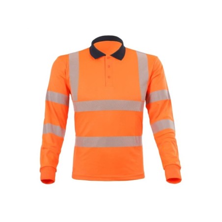 Рубашка-поло с длинными рукавами Lyocell повышенной видимости с защитой от ультрафиолета