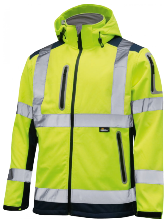 Jope softshell kollane/sinine