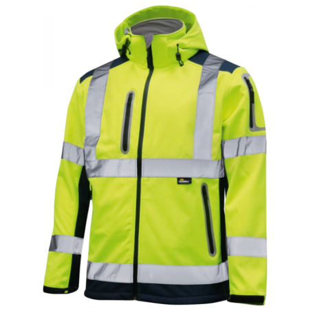 Jope softshell kollane/sinine