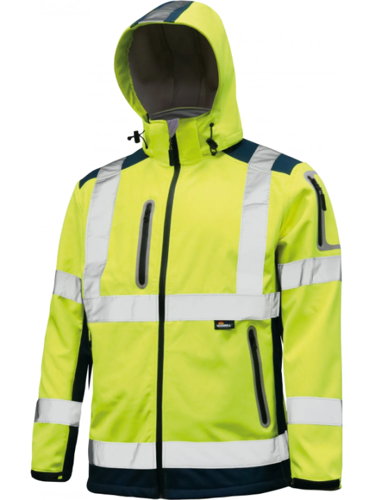 Jope softshell kollane/sinine