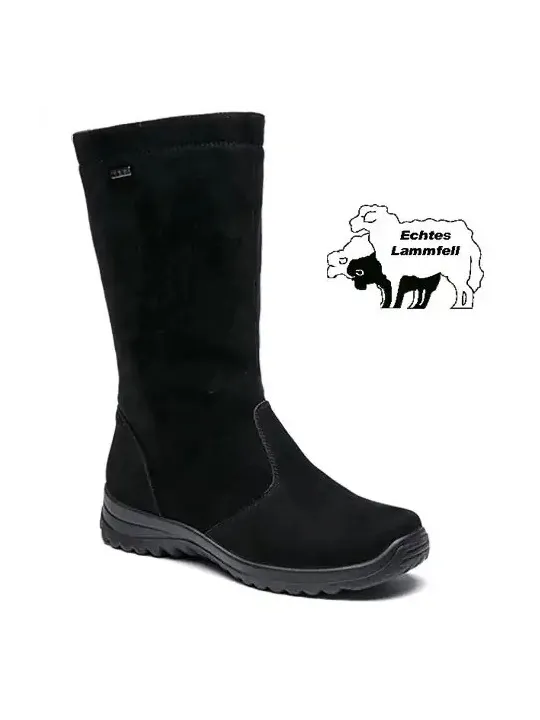 Женские сапоги из нубука с подкладкой из овчины