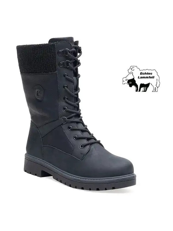 ЖЕНСКИЕ САПОГИ ИЗ НУБУКА С ПОДКЛАДКОЙ ИЗ НАСТОЯЩЕЙ ЯГНЯТЬЕЙ КОЖИ