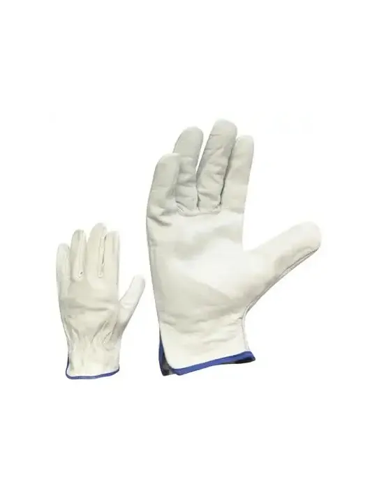 Кожаные pабочие перчатки с налад. из гладкой телячьей кожи и замши на тыльн.