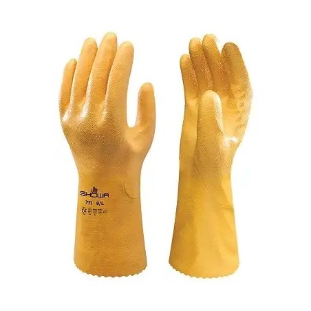 Рабочие перчатки SHOWA на хлопчатобумажной трикотажной основе с полным нитриловым покрытием, 30-32см