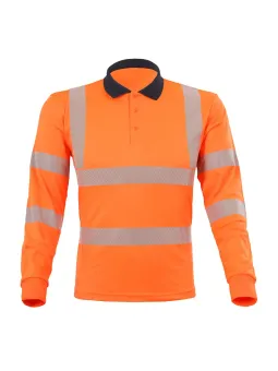 Рубашка-поло с длинными рукавами Lyocell повышенной видимости с защитой от ультрафиолета